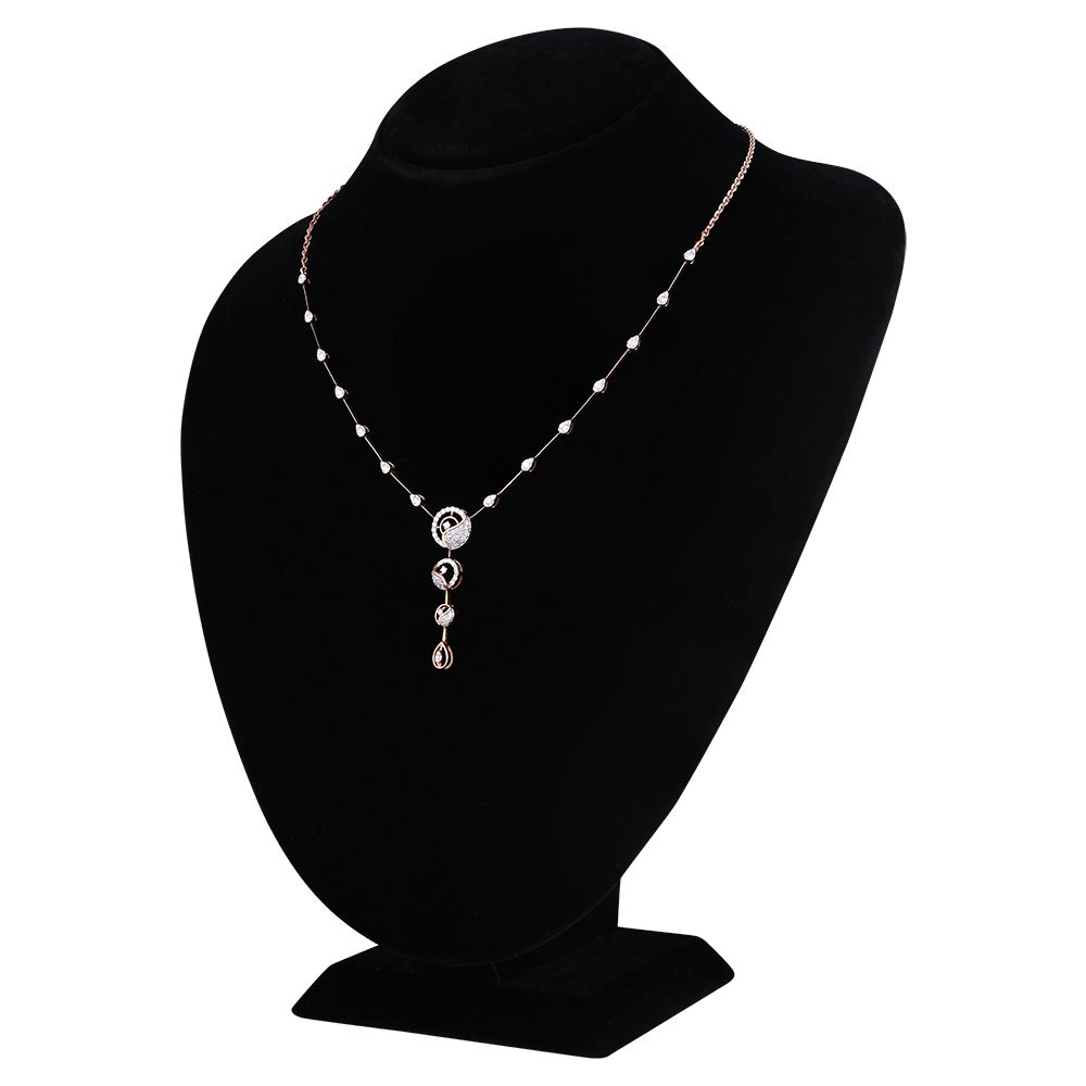 Luminous Diamond Rose Gold Necklace-Necklaces-BNK23C11-D400X1B