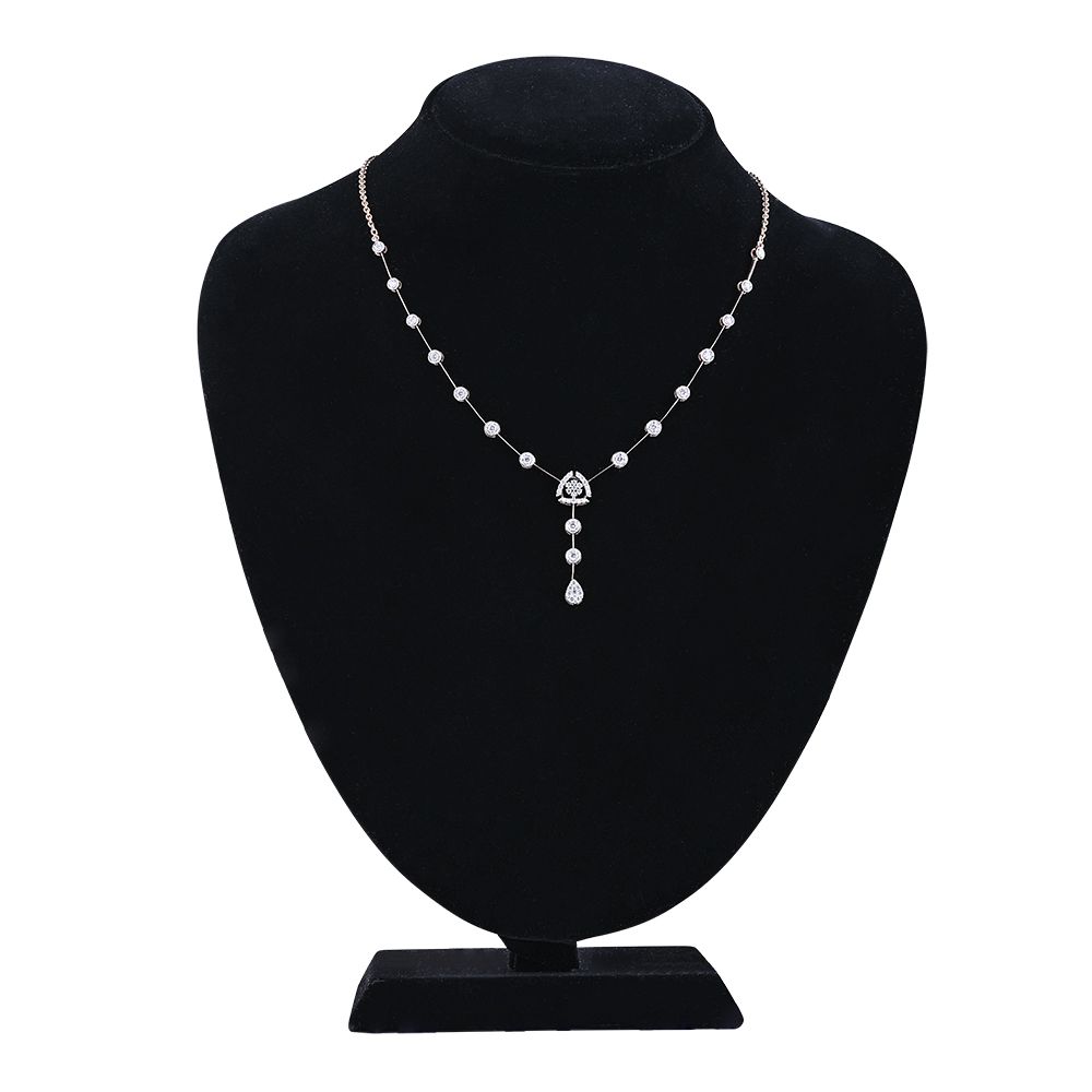 Sparkling Diamond Rose Gold Necklace-Necklaces-BNK23C12-D400X1B