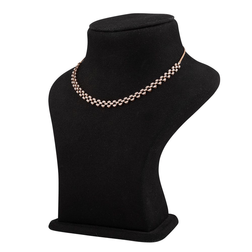 Graceful String Design Diamond Necklace-Necklaces-BNK23C13-D400X1B