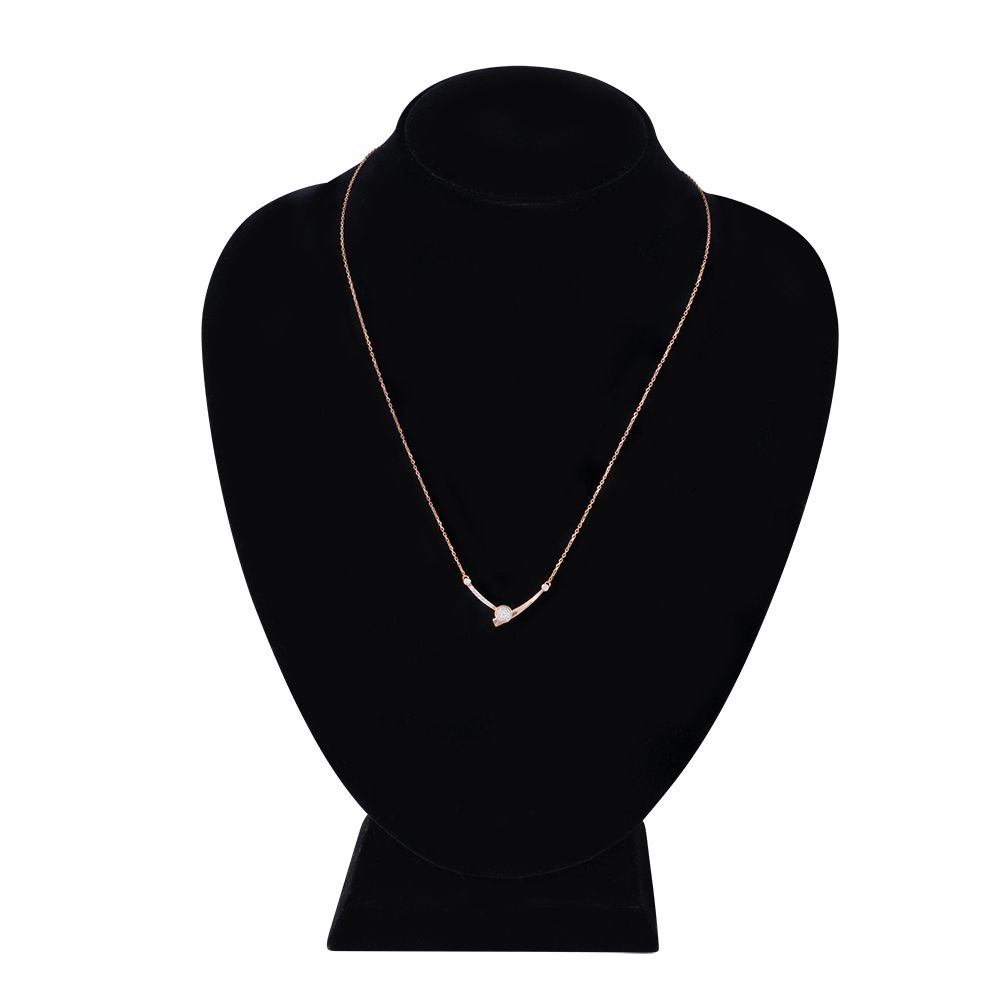 Subtle Rose Gold and Diamond Chain Necklace-Necklaces-BNK24C02-D400X1B