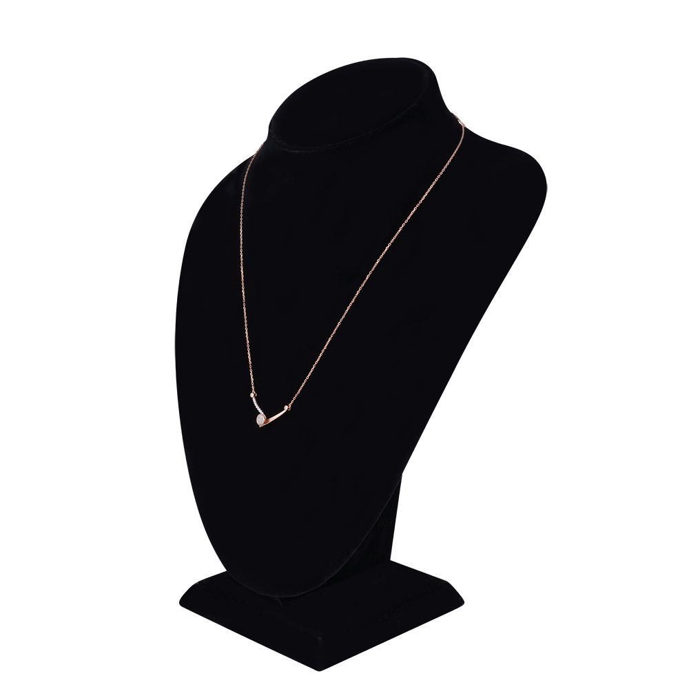 Subtle Rose Gold and Diamond Chain Necklace-Necklaces-BNK24C02-D400X1B
