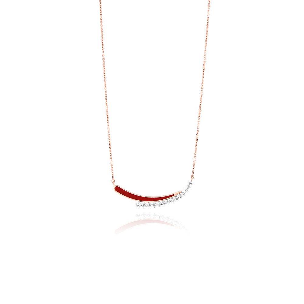Graceful Red Diamond Necklace-Necklaces-BNK25C03-D4C2X1C