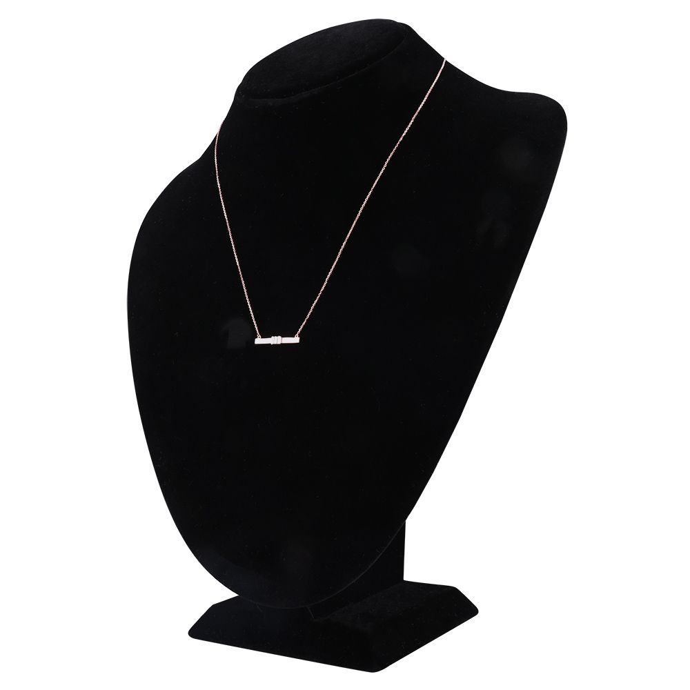 Sleek White Diamond Necklace-Necklaces-BNK25C04-D3C3X1C