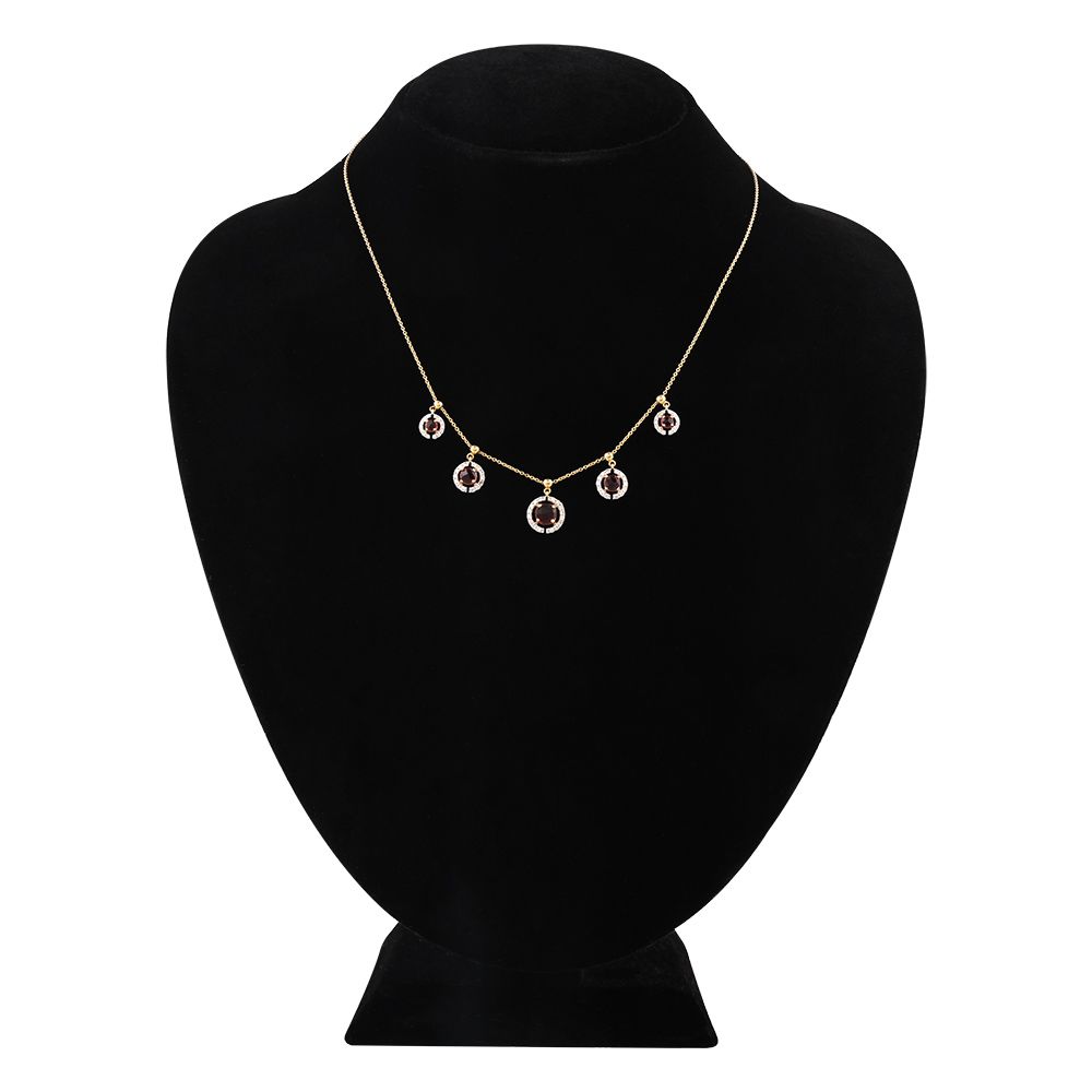 Regal Station Yellow Gold Diamond Necklace-Necklaces-BNK25C09-D935R0C