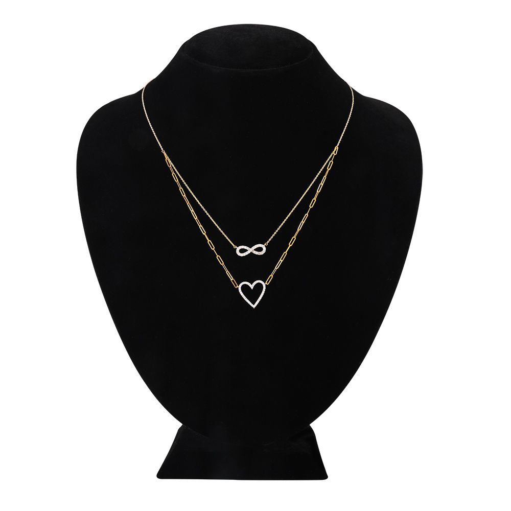 Regal Sculpted Finish Multi-Layer Necklace-Necklaces-BNK26C01-D400R1C