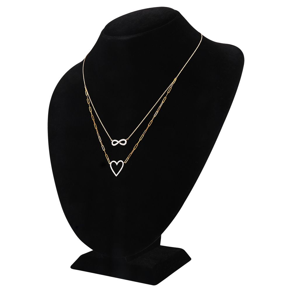 Regal Sculpted Finish Multi-Layer Necklace-Necklaces-BNK26C01-D400R1C