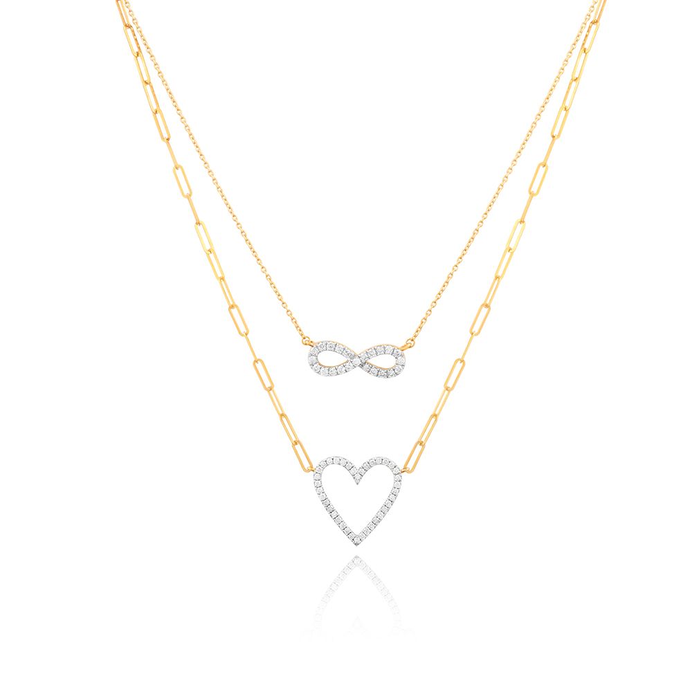 Regal Sculpted Finish Multi-Layer Necklace-Necklaces-BNK26C01-D400R1C