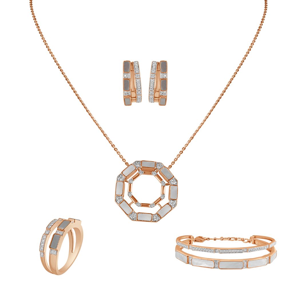 Fashionista Mother Of Pearl Diamond Jewellery Set-Diamond-BBX23039-D422X0B