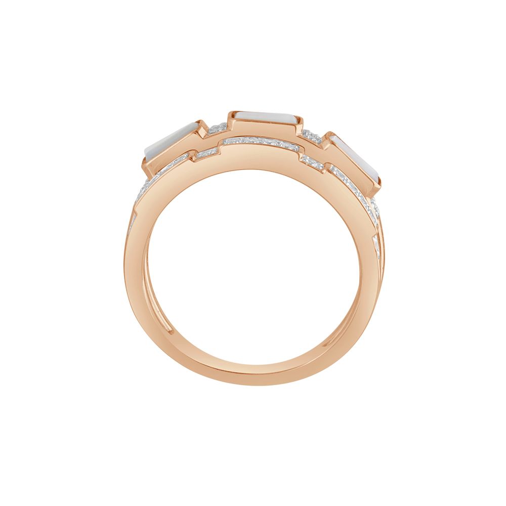 18KT Rose Gold Mother of Pearls Desired Finger Ring-Rings-BRG23A01