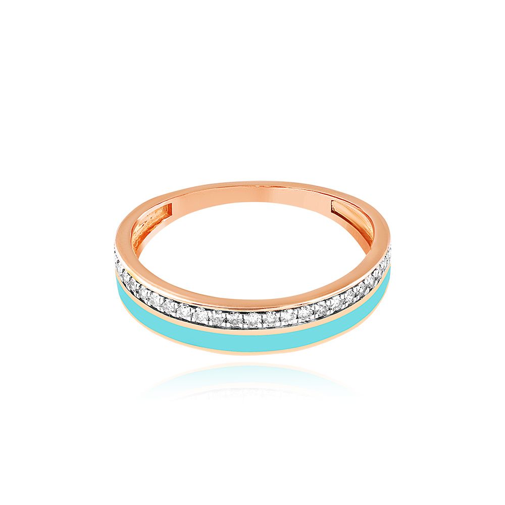Feminine Enameled Diamond Ring-Rings-BRG25K02