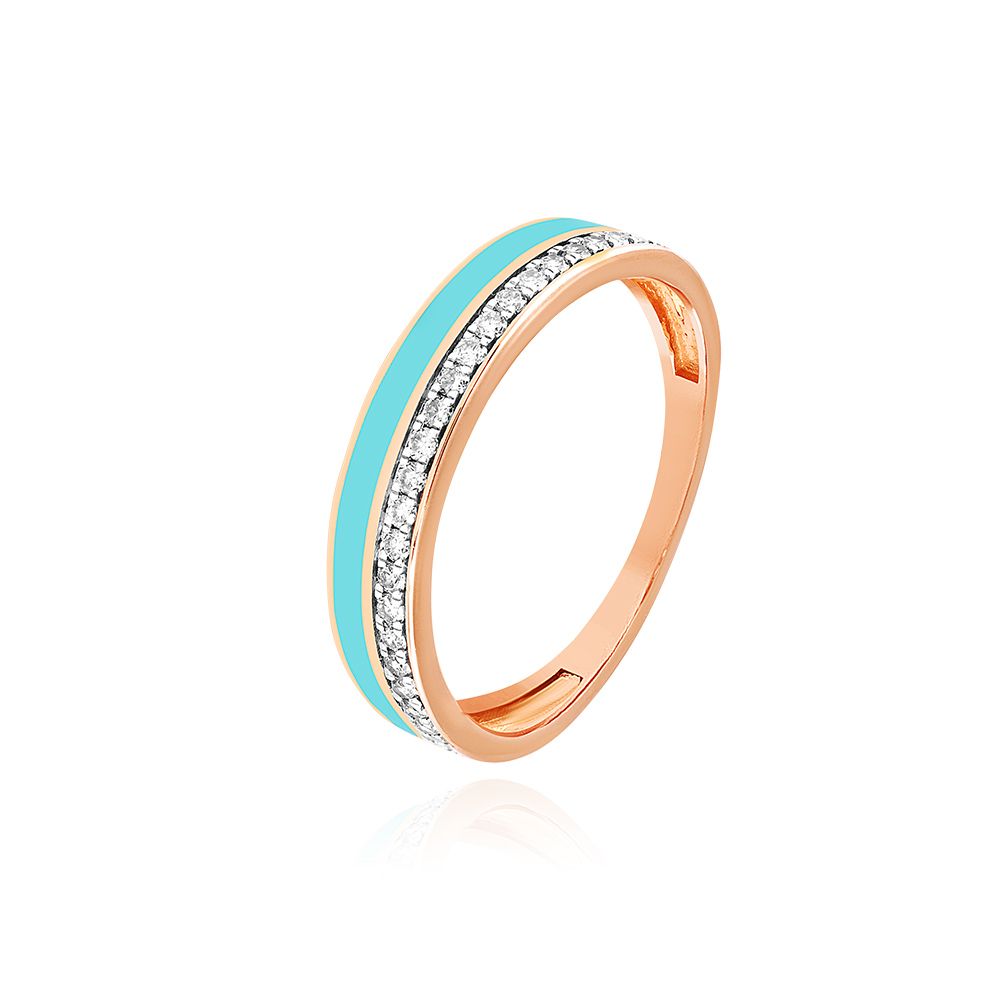 Feminine Enameled Diamond Ring-Rings-BRG25K02