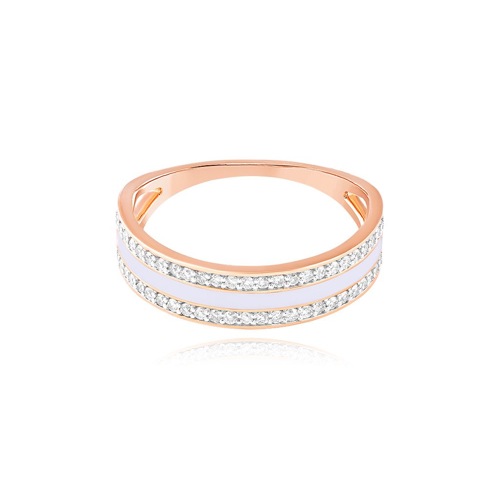 Shimmering Enameled Diamond Ring-Rings-BRG25K03