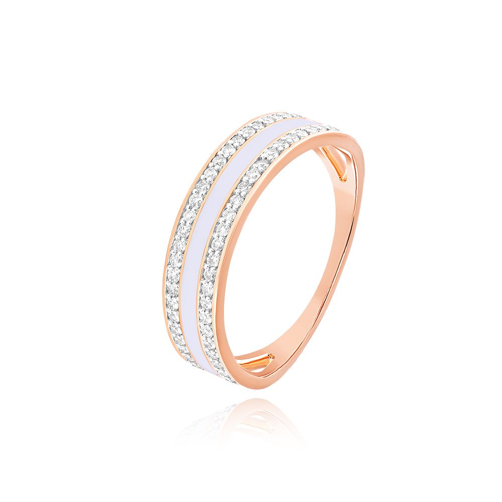 Shimmering Enameled Diamond Ring-Rings-BRG25K03
