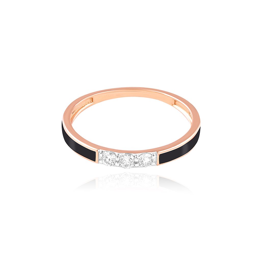 Chic Enameled Diamond Ring-Rings-BRG25K05