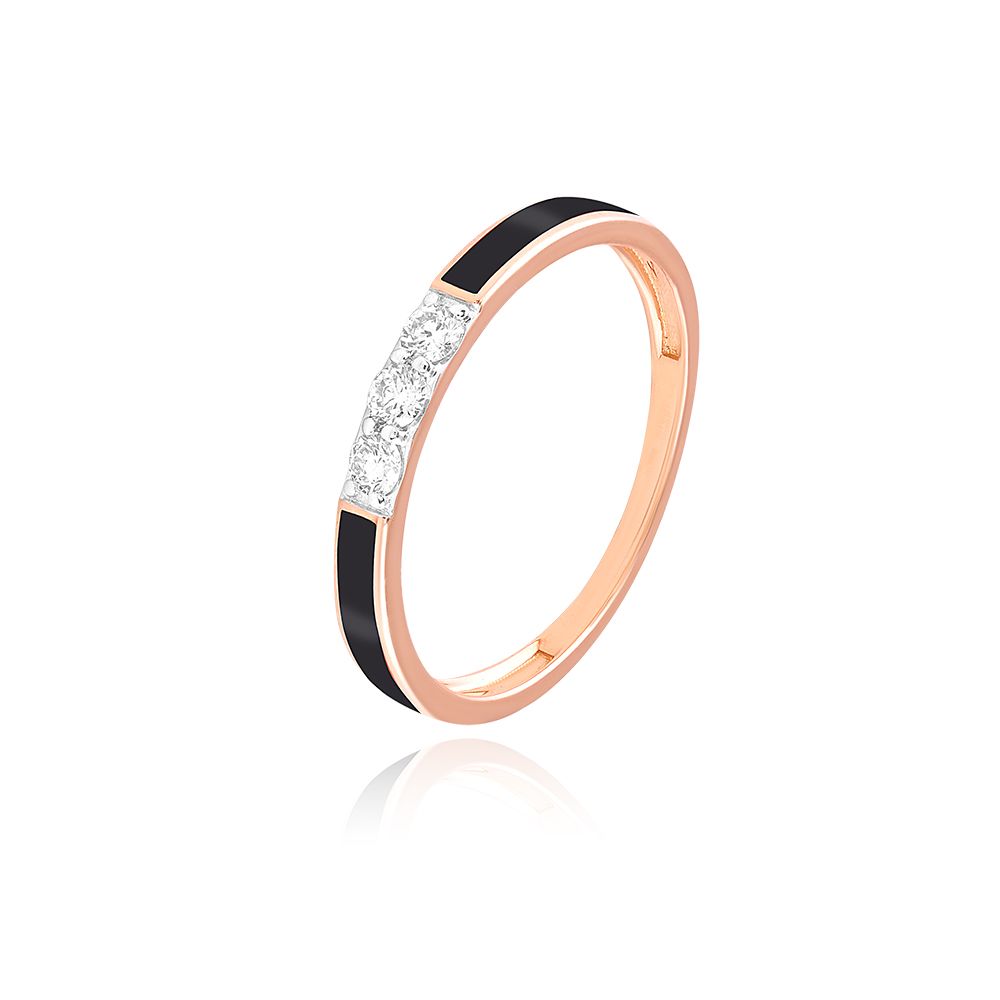 Chic Enameled Diamond Ring-Rings-BRG25K05