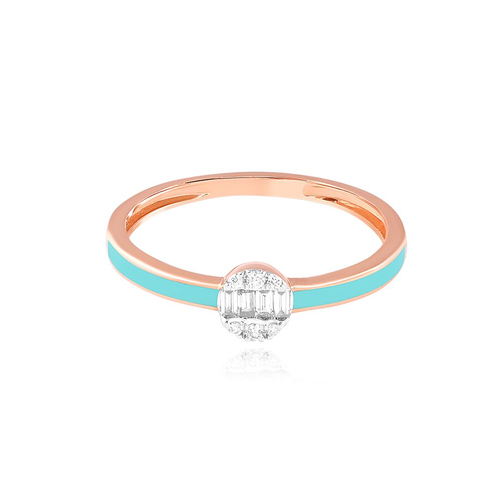 Unique Turquoise Diamond Ring-Rings-BRG25K08