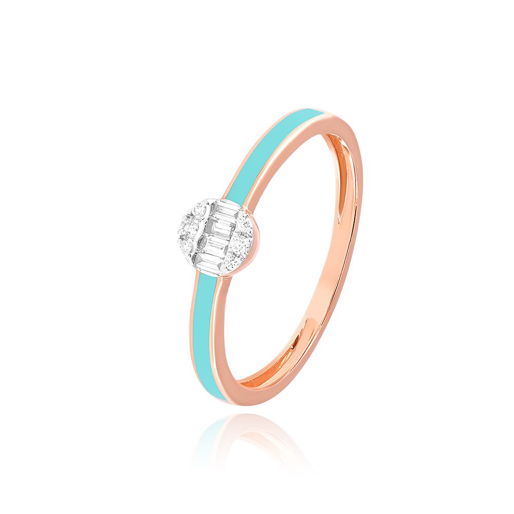 Unique Turquoise Diamond Ring-Rings-BRG25K08