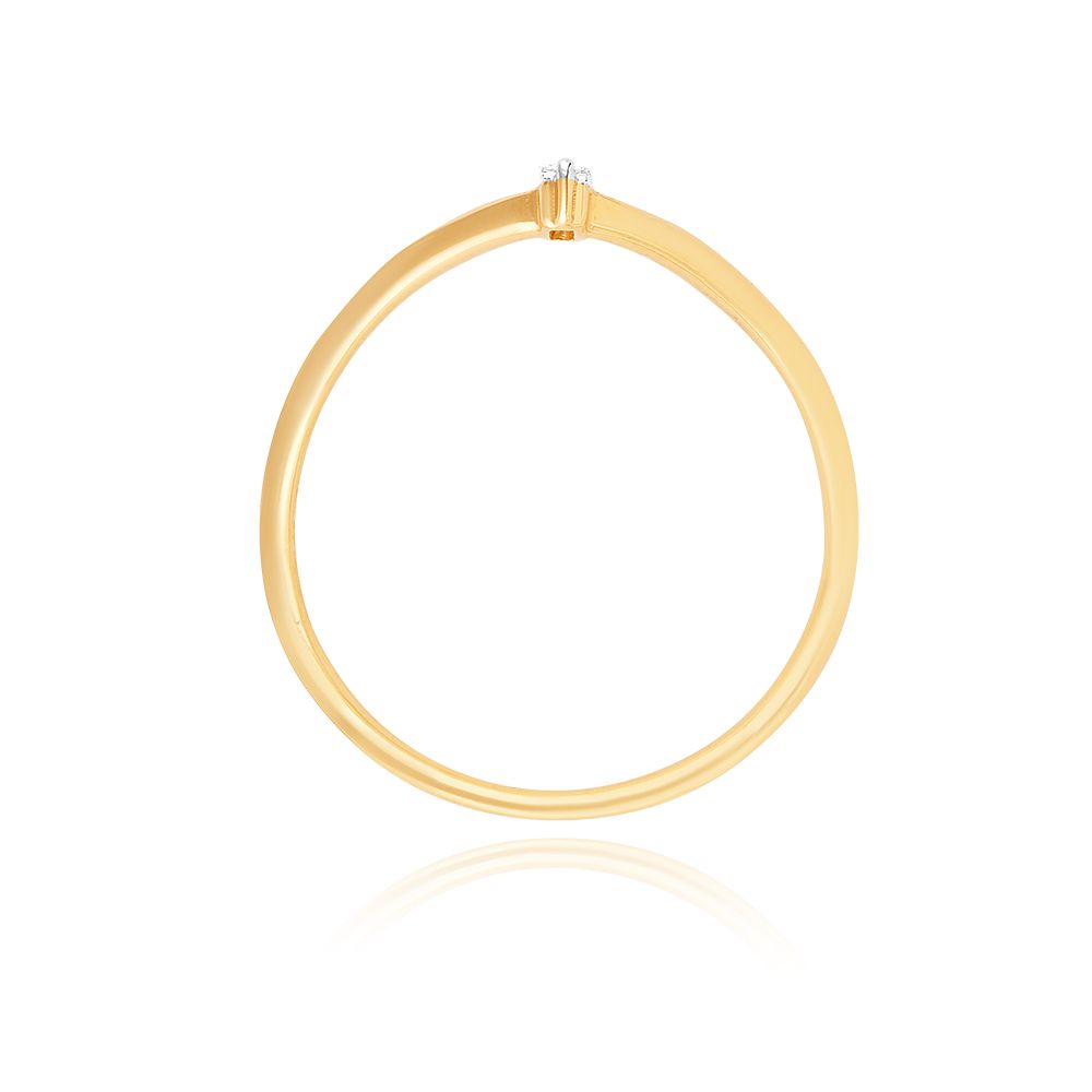 White Enameled Diamond V-Ring-Rings-BRG25K10