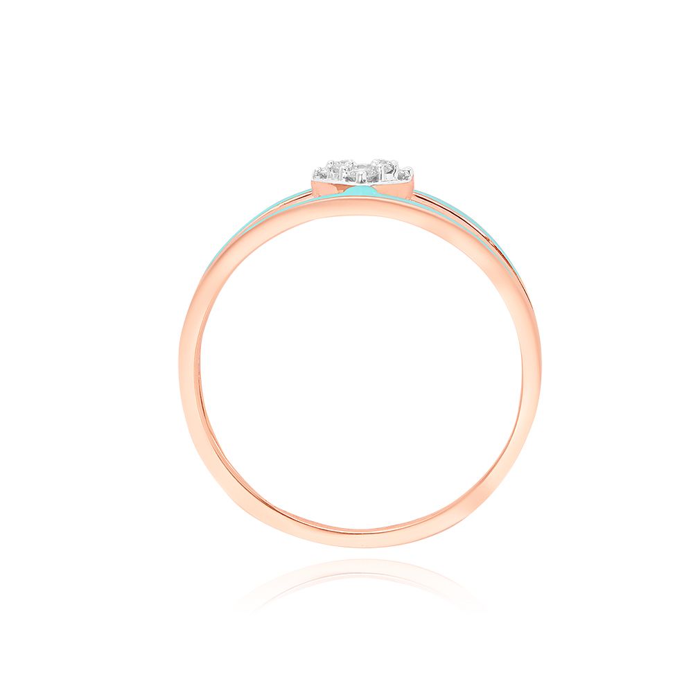 Stacked Turquoise Diamond Ring-Rings-BRG25K12