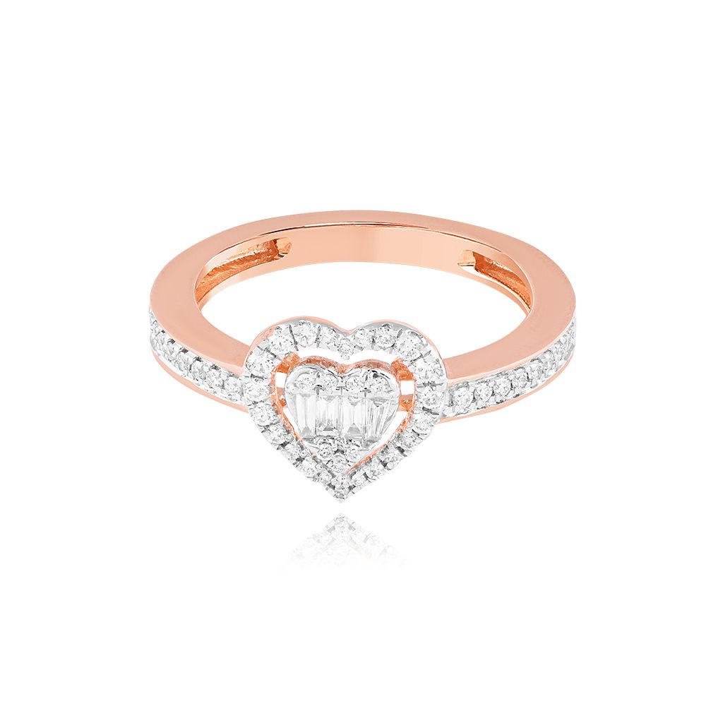 Shiny Heart Diamond Ring-Rings-BRG25K15