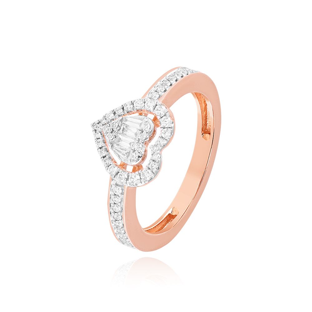 Shiny Heart Diamond Ring-Rings-BRG25K15