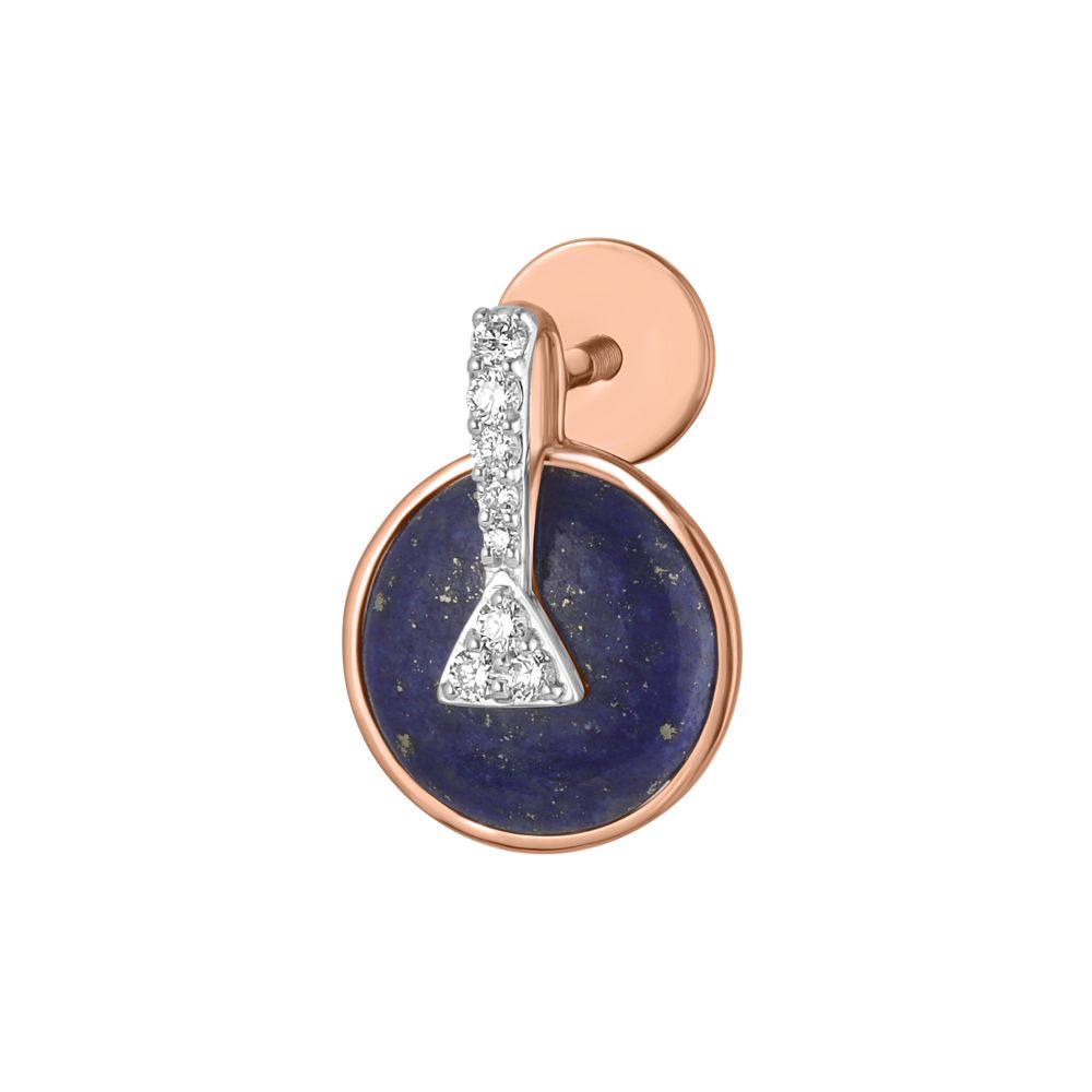 Classy Lapis Lazuli and Diamond Desired Earrings-All Jewellery-BSE23A09-D420X0B