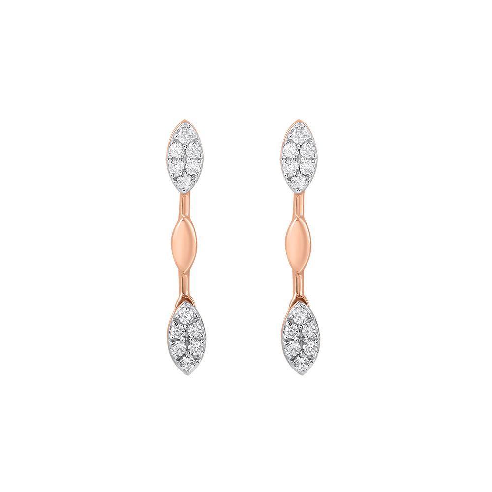 Simple Rose Gold Geometric Diamond Necklace Set-All Jewellery-BNS23A12-D400X0B