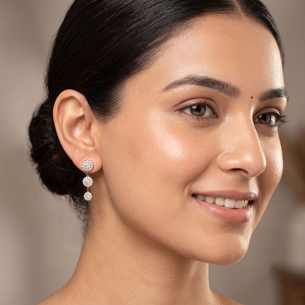 Delicate Diamond Drop Desired Earrings-Earrings-BSE23A13-D400X0B