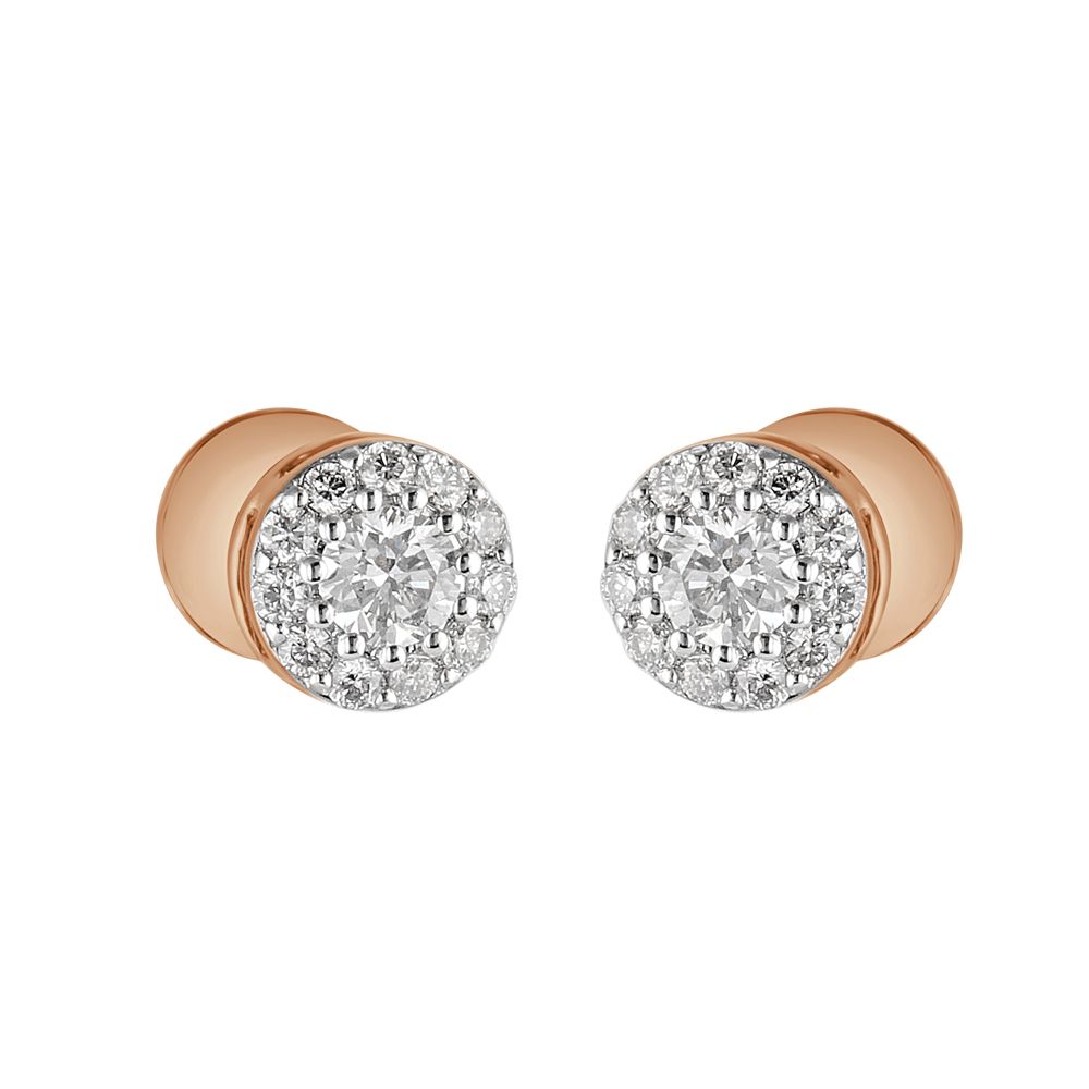 Sophisticated Diamond Desired Studs in Rose Gold-Earrings-BSE23A14-D400X0B