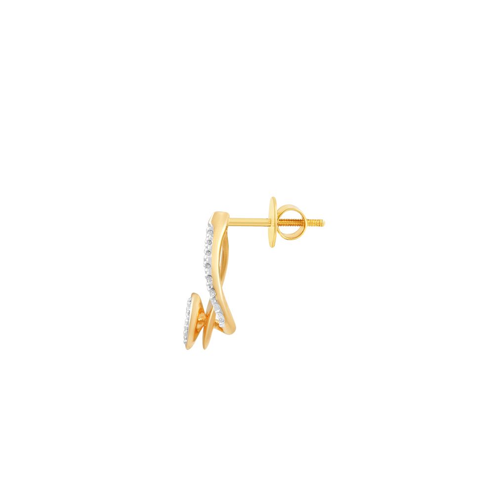 Refined Leaf Design Diamond Studs-Earrings-BSE24A04-D400R0B