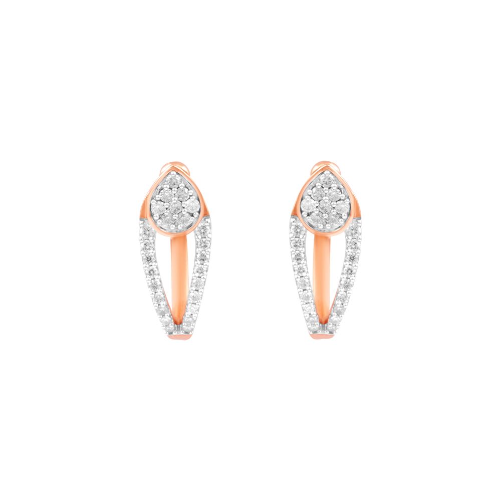 Refined Drop Diamond Rose Earring-Earrings-BSE24A05-D400X0B