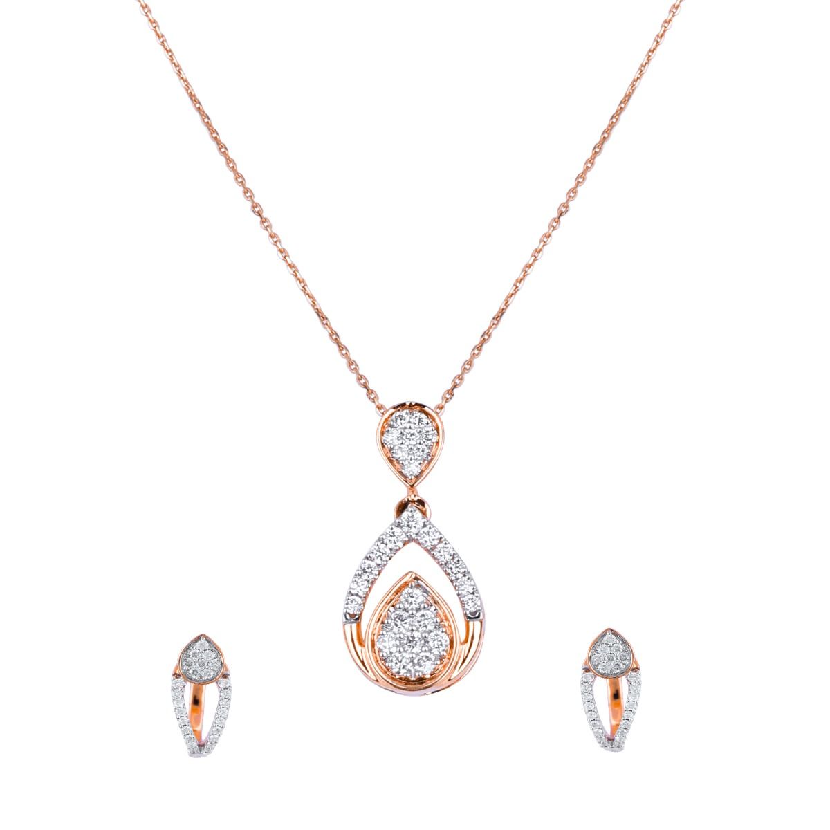 Exquisite Radiance Diamond Necklace Set-All Jewellery-BNS24A05-D400X0B