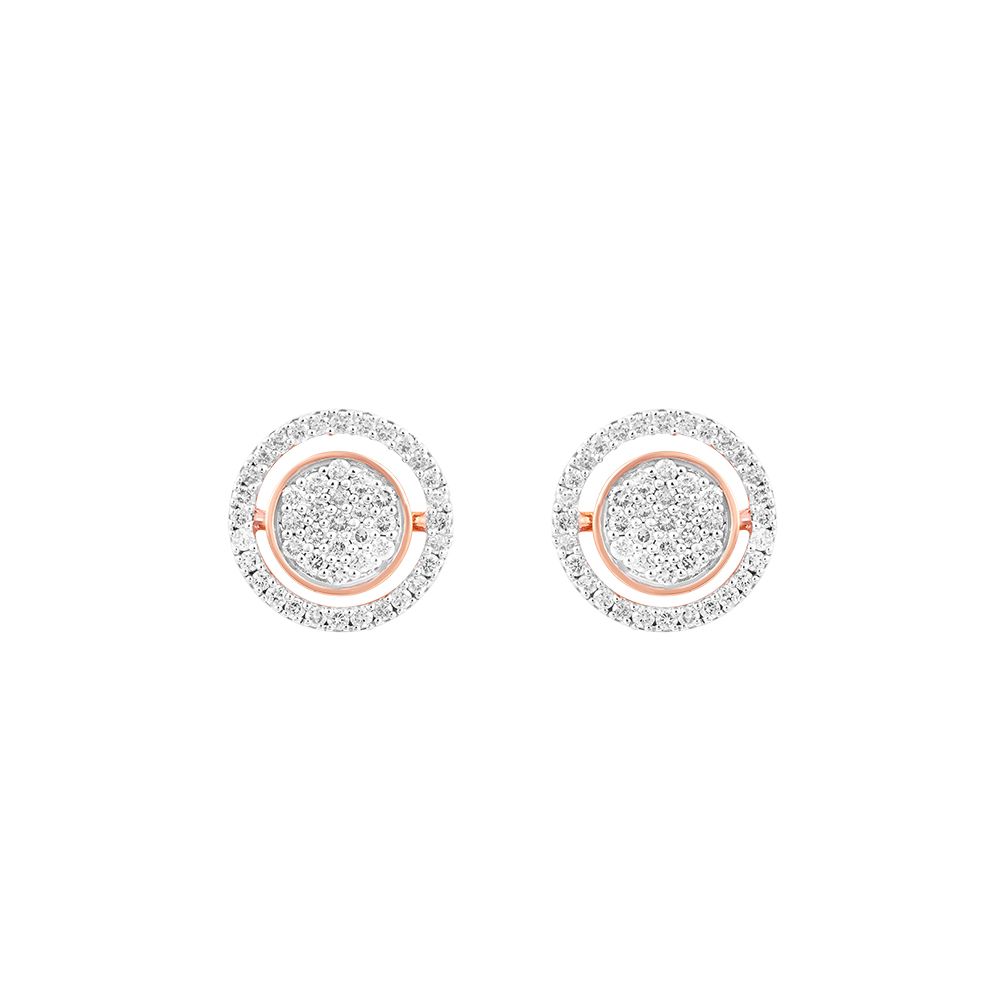 Radiant Geometric Design Diamond Earrings-Earrings-BSE24A06-D400X0B