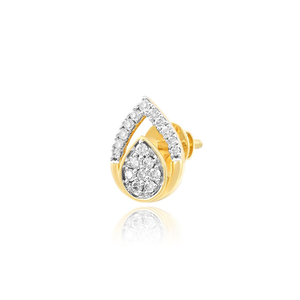 Ecletic Yellow Gold and Diamond Earrings-Earrings-BSE24A07-D400R0B