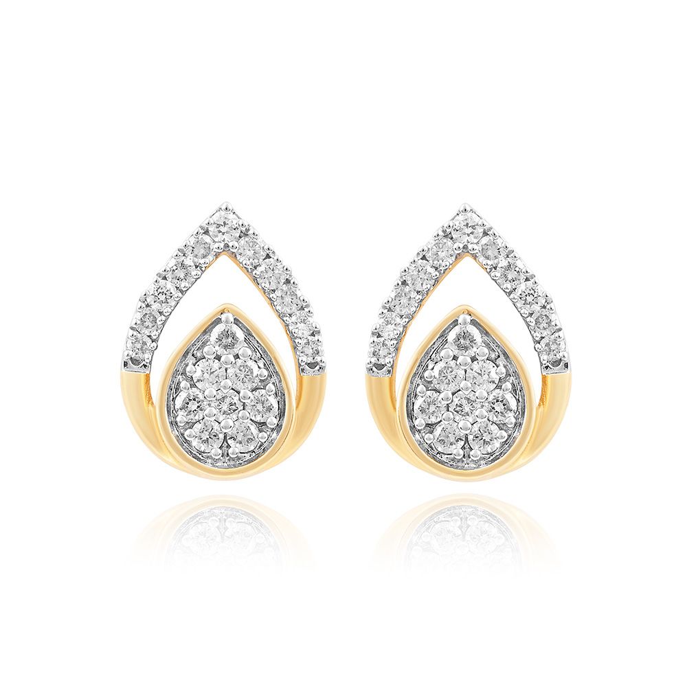 Ecletic Yellow Gold and Diamond Earrings-Earrings-BSE24A07-D400R0B