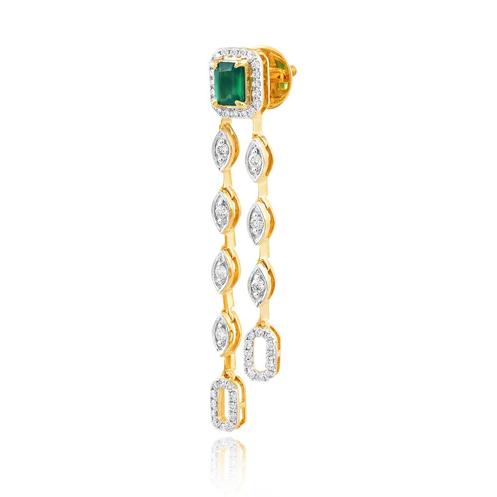 Green Brilliance Diamond Earrings-Diamond-BSE25A04-D424R2B