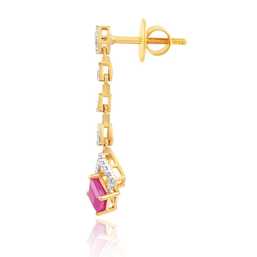 Red Romance Diamond Drop Earrings -Diamond-BSE25A05-D440R2B