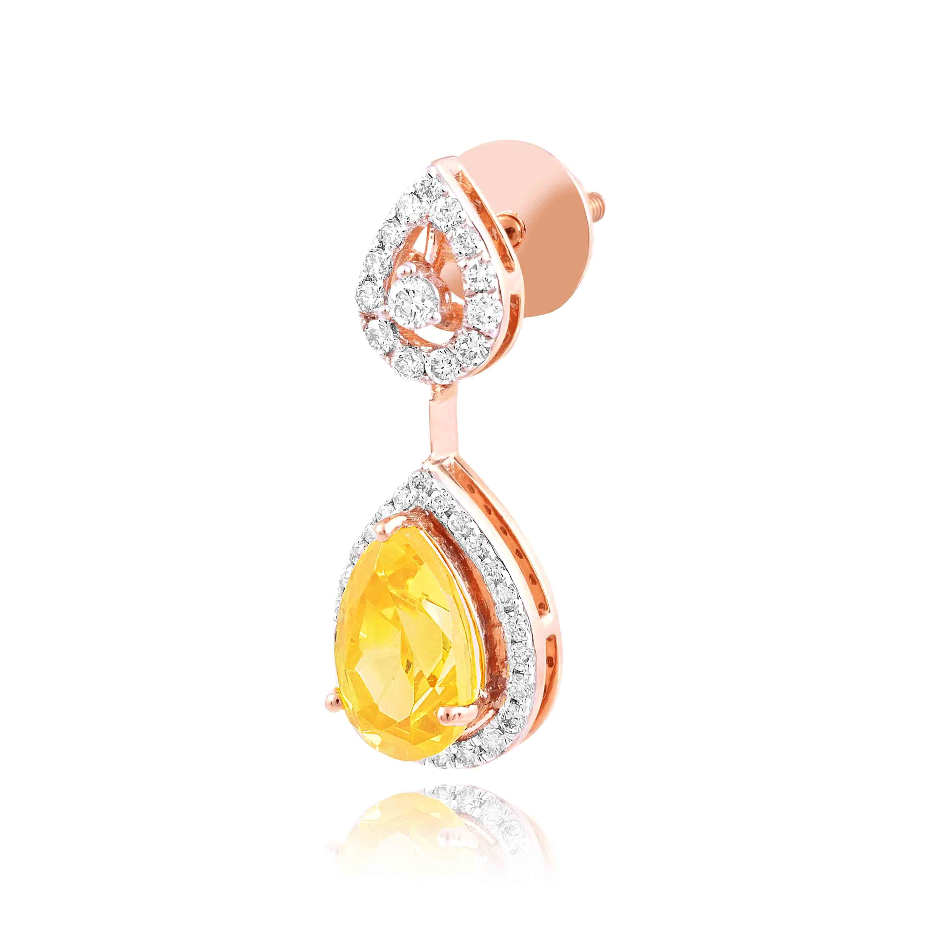 Glowing Diamond Drop Earrings -All Jewellery-BSE25A06-D444X2B