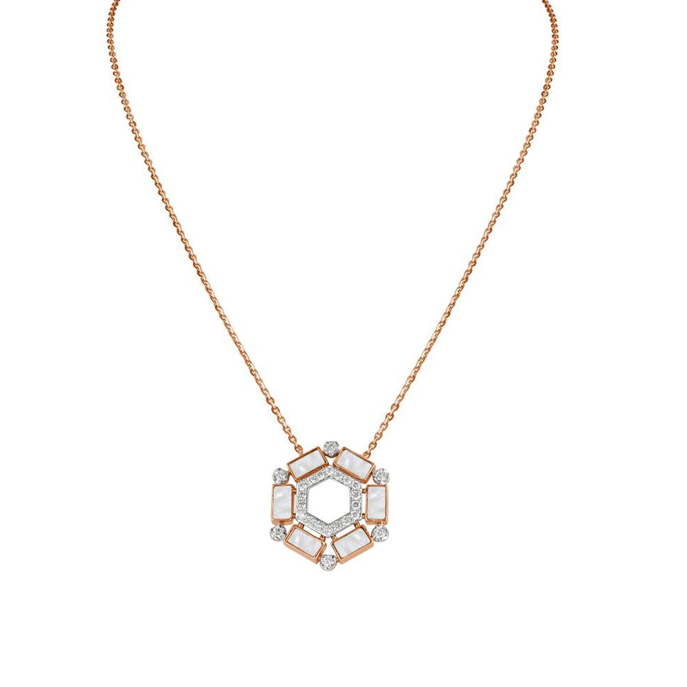 Pretty Diamond and Mother of Pearl Desired Necklace-New Arrivals-BSN23A02-D422X1B