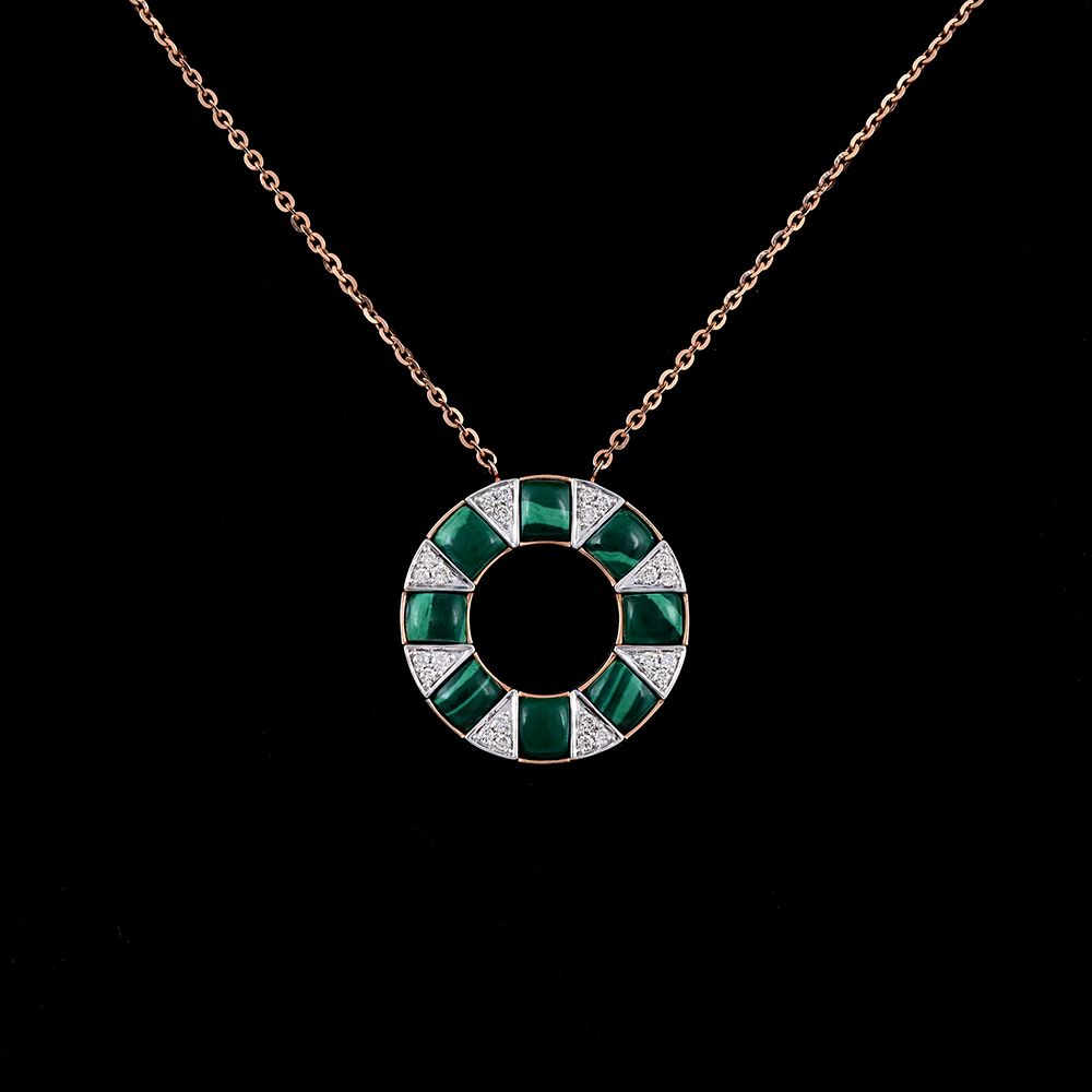 Trendy Rose Gold and Diamond Neckwear Set-All Jewellery-BNS23A04-D418X0B