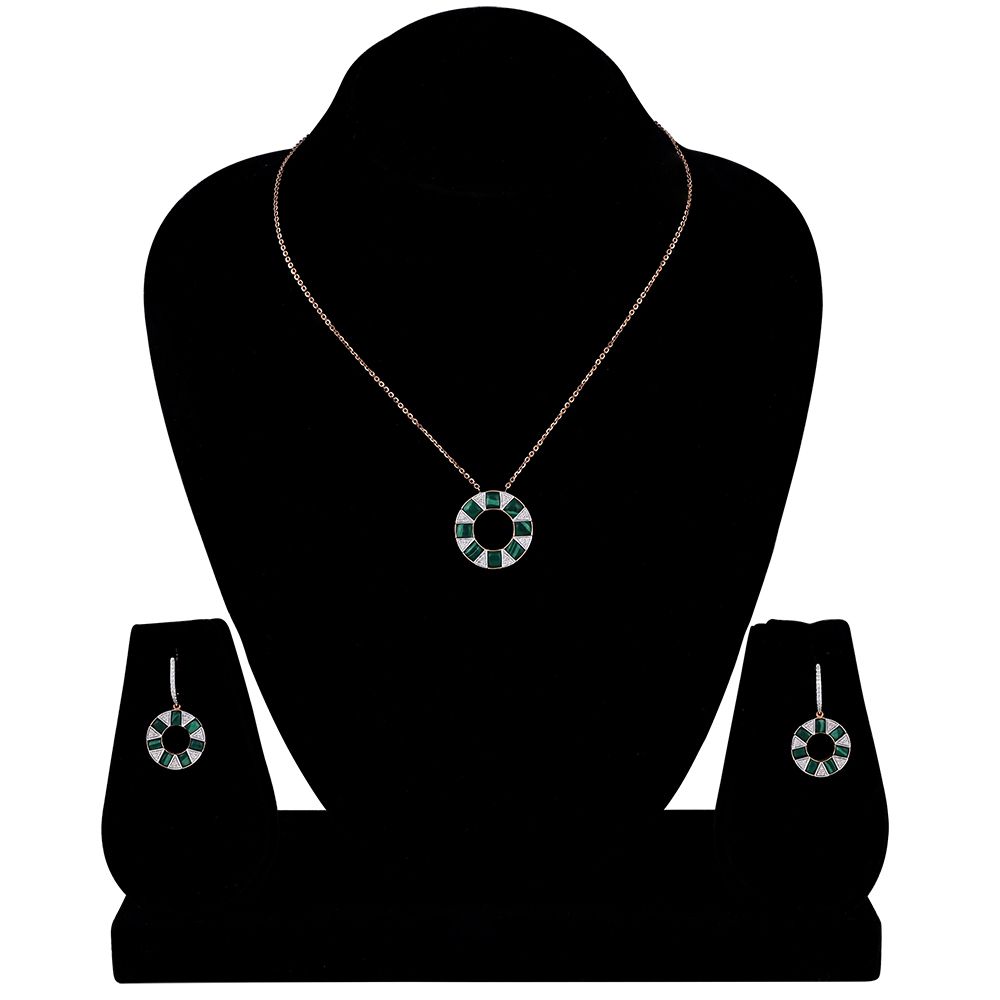Trendy Rose Gold and Diamond Neckwear Set-All Jewellery-BNS23A04-D418X0B