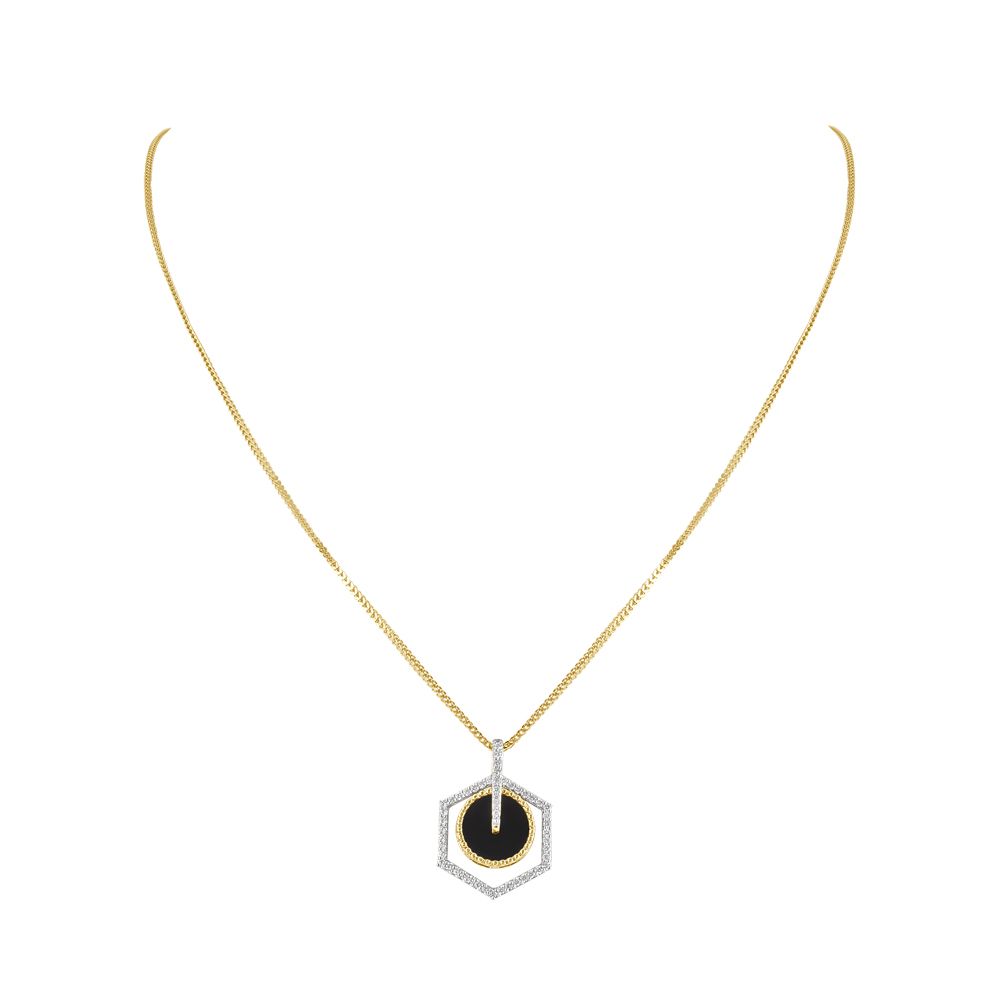 Alluring Black Onyx and Diamond Desired Necklace-New Arrivals-BSN23A07-D421X1B