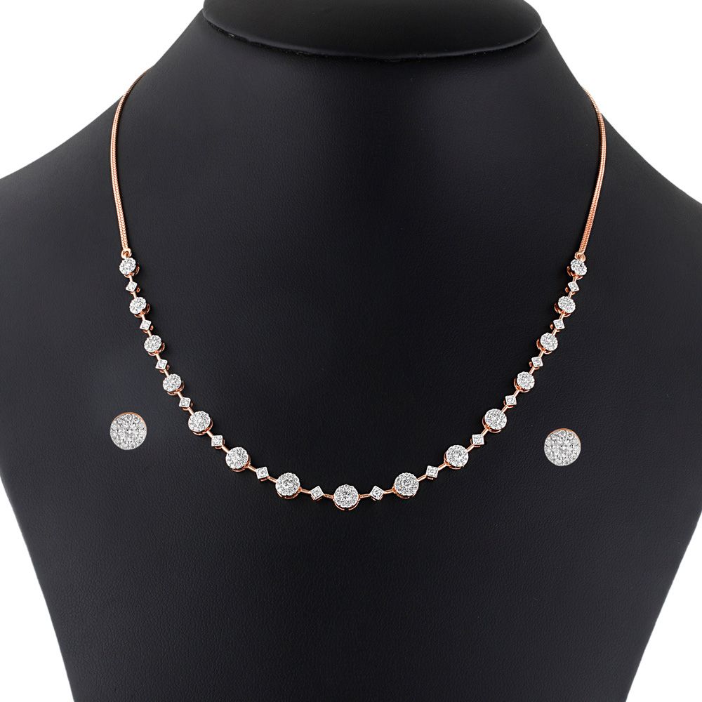 Radiant Rose Gold and Diamond Desired Necklace Set-Necklace Sets-BNS23A14-D400X0B