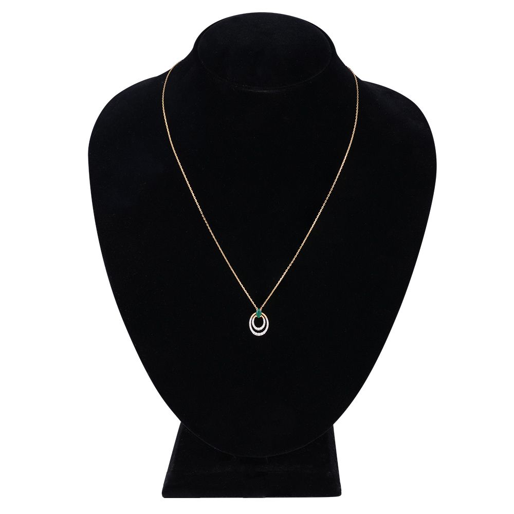 Geometric Design Oval Diamond Necklace Set-Diamond-BNS24A01-D435R0B