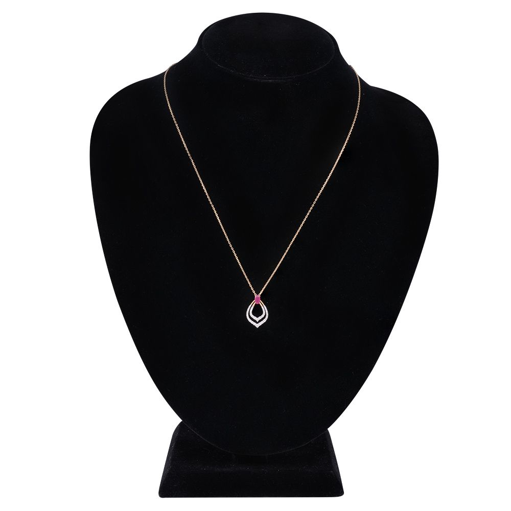 Graceful Leaf Diamond Yellow Necklace-Necklaces-BSN24A02-D435R1B