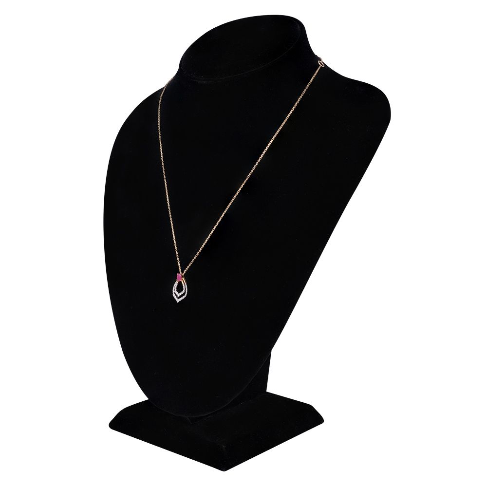 Graceful Leaf Diamond Yellow Necklace-Necklaces-BSN24A02-D435R1B
