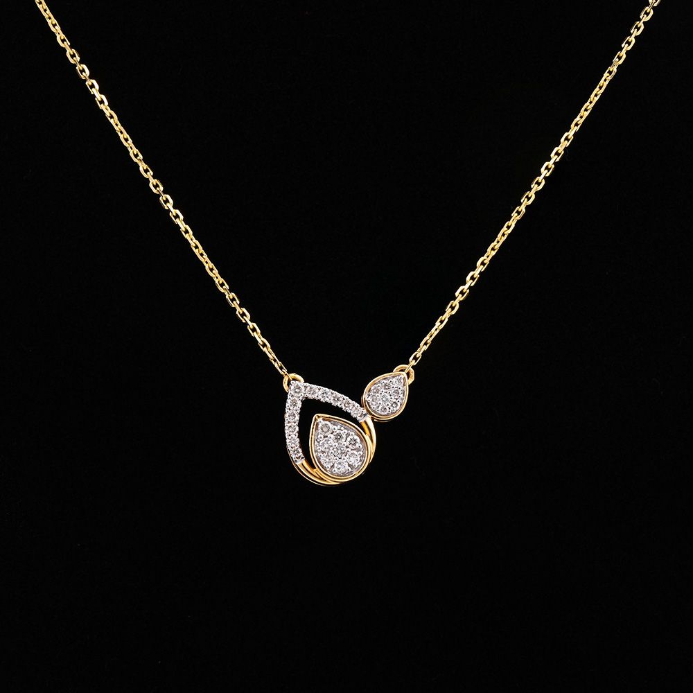 Ecletic Rose Gold and Diamond Necklace-Necklaces-BSN24A07-D400R1B