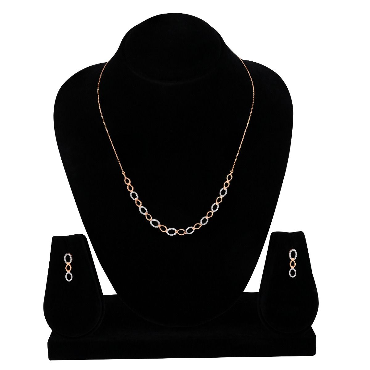 Geometric Design Diamond Necklace Set-All Jewellery-BNS24A09-D900X2C