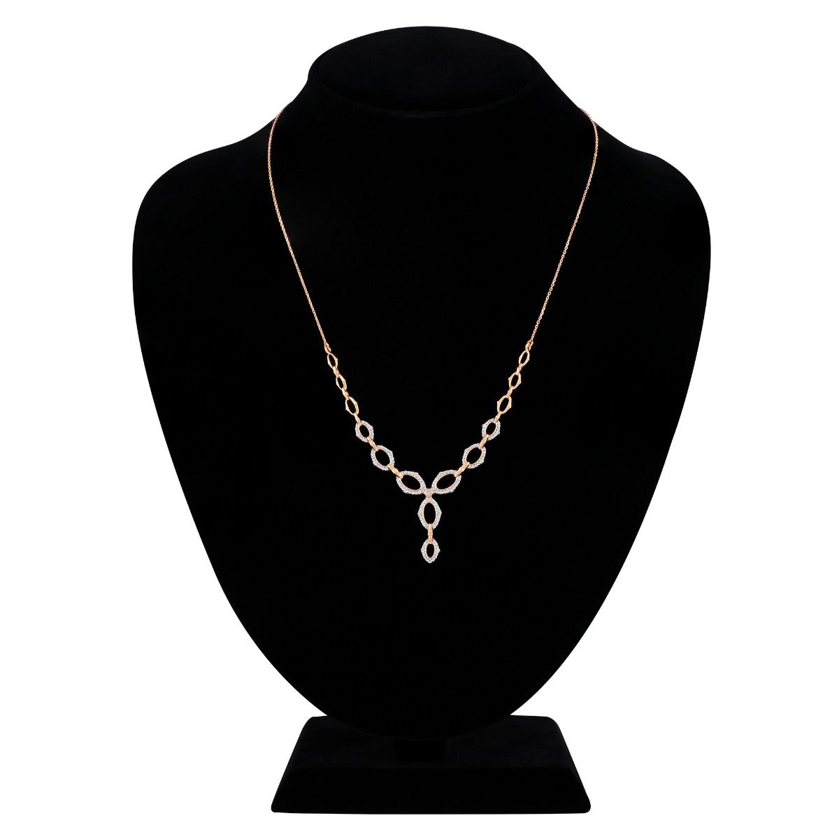Chainlink Design Diamond and Rose Gold Necklace Set-All Jewellery-BNS24A10-D900X0C