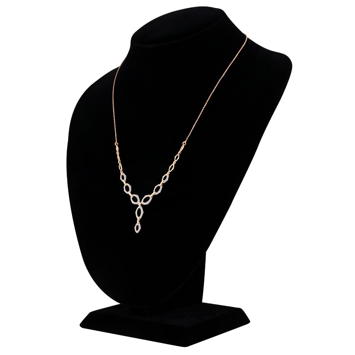 Chainlink Design Diamond and Rose Gold Necklace Set-All Jewellery-BNS24A10-D900X0C